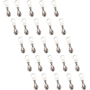Lilaly 25pcs #5 Zipper Pulls ، Zipper Repair reply reply repars for jetts luggages forctions (Three Section Fantail Zipper Pull)