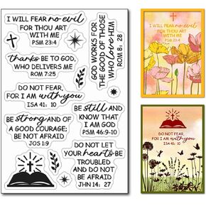 Arbuya Christian Verses Clear Stamps for Card Making or Journaling, Bible Quotes Sentiment Rubber Stamps Christian Verse Silicone Stamps for Scrapbooking Paper Crafts Decoration