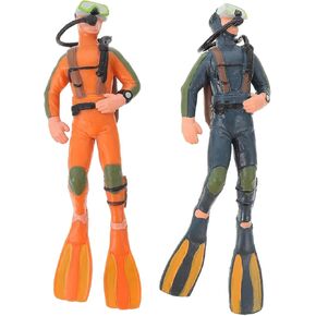 HANABASS 2 Pcs Miniature Adorable Simulated Scuba Diver Models Figurines Fish Tank Decorations Resin Aquarium Decorations Diver Fish Tank Ornaments for Swimmers Figurines