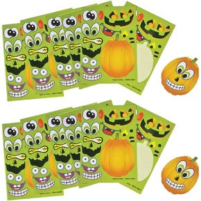 تقوم شركة Dreidel Company Halloween Halloween Pumpating Face بتجميع وجه ملصق Jack-O-Lantern ، وهو رائع للفنون والحرف اليدوية ، وفضلات الحفلات (12 عبوة (حوالي 240 ملصقًا))