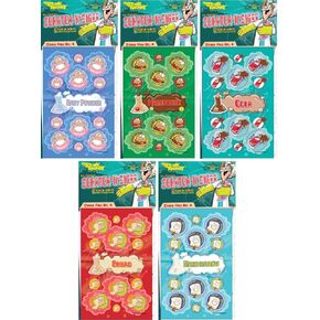 Just For Laughs Dr. Stinky's Scratch N Sniff Stickers 5-Pack- Marshmallow, Hamburger, Cola, Fresh Bread, Baby Powder, 135 Total (Series 4)