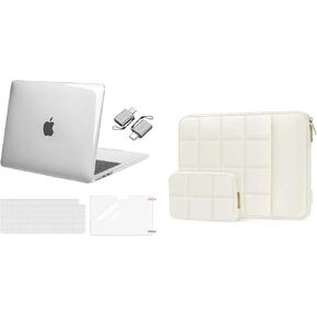 Moseso متوافق مع MacBook Air 13 بوصة الحالة 2025 2024 2023 2022 M4 A3240 M3 A3113 M2 A2681 ، قشرة بلاستيكية صلبة وغطاء مفاتيح فيلم ونوع C & اثني عشر حقيبة مربعة مربعة ، Russet Orange & Sand