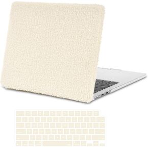 Moseso متوافق مع MacBook Air Case 13 بوصة 2025-2022 M4 A3240 M3 A3113 M2 A2681 Touch ID ، قشرة بلاستيكية مطلية بلوفي ناعمة من طراز MacBook Air 13.6 بوصة ، بيج.