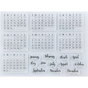 تقويم التقويم الشهري الشهر Clear Stamps لزخرفة البطاقات و DIY Scrapbooking 2111560
