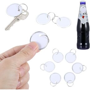 200 Pcs Metal Rim Tags Key Tags, Bulk Key Tags 1.25 Inch Round Paper Tags with Metal Rings for Car Keys Luggage Backpack