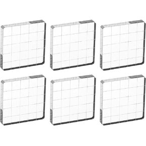 Patikil 2 "X2" كتلة ختم أكريليك ، 6pcs كتلة ختم واضحة مع خطوط الشبك