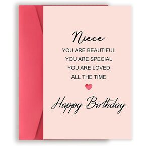 Loveing Niece Birthday Card, Happy Birthday Niece Greeting Card from Aunt Uncle, Funny Niece Bday Gifts Idea, For the Most Beautiful Niece