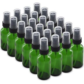 The Bottle Depot - 72 عبوة - زجاجة رذاذ زجاجية سعة 1 أونصة - أخضر - لمسة نهائية للرقبة 20-400 - زجاجات بوسطن المستديرة - حماية من الأشعة فوق البنفسجية in Kuwait