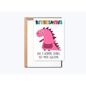 Bubbie Dinosaur Card Bubbiesaurus - Dinosaur Birthday Card - Bubbie Birthday Card - Happy Birthday Card - Mother's Day Card - Card For Bubbie