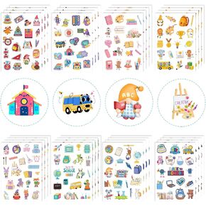 ملصقات مدرسة Amazon الحصرية 32sheet ، 600+PCS معلمي يكافئ أولياء أولياء أمور زخارف الفصول الدراسية مقاومة للماء ملصقات الفينيل بشكل كبير إلى ملصقات المدارس لأجهزة الكمبيوتر المحمولة المائية.
