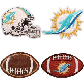4PCS Rugby Fans Logo Team Team Logo and Helmet Logo Iron on Patches Patches Embroidery for clothes ، dress ، hat ، joens ، diy accessories