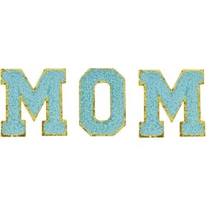 2.16" Blue Chenille Letter Patches, Self Adhesive Letters for Clothing, Stick on Letters for Cosmetic Bags Hats Backpacks Phonecase (Bride)