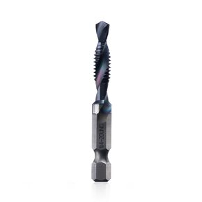 SAE(6-32NC - 1/4-20NC) & Metric (M3-M10) 12pcs Combination Drill and Tap Bit Set, Ultra TiAlN Coating M2 Drill Tap Set for One-Step Drilling, Tapping, and Deburring