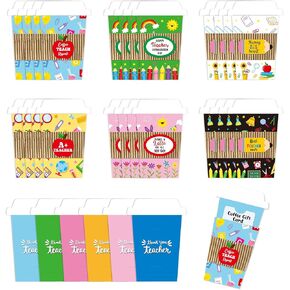 ANGOLIO 24 Teacher Appreciation Coffee Gift Card Holders, Thank a Latte Teachers's Day Cup Envelopes are well-made for a Note Cash, Thank You Greeting Cards for Educators Graduations Back to School
