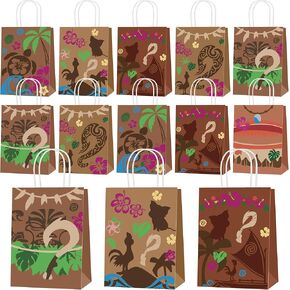 Nuwuo 24PCS Ocean Theme Party Favor Bags for Birthday Party Supplies, 6 Designs Double Sided Goodie Treat Candy Bags for Kids Boys Girls Birthday Baby Shower Decorations