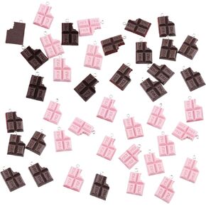 40pcs راتنجات الشوكولاتة سحر حلوى حلوى حلوى المعلقات لليهود صنع سلسلة مفاتيح DIY