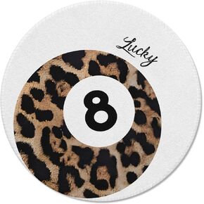 Trendy Leopard Lucky 8 Ball Mouse Pad, Aesthetic Trendy Mouse Pad for Desk Work Laptop, Trendy Leopard Supplies and Desk Accessories, 7.9 x 7.9 Inches,，F046
