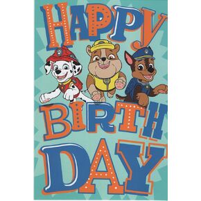 بطاقة عيد ميلاد سعيد من Paw Paw Patrol Crew Chase و Marshall و Rubble!