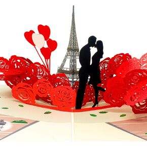 الورق Love Love Baris Lovers Valentines Day Pop -Up Proped ، بطاقات المعايدة المنبثقة ثلاثية الأبعاد ، لعيد الحب ، يوم الأم ، حفل زفاف ، ذكرى ، عيد ميلاد ، حب ، جميع المناسبات