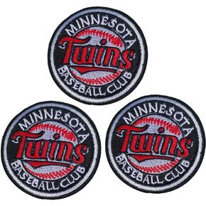 Twins Patch Iron On Sew On Minnesota Embroidered Patches for Jacket Shirts Jeans Backpack Sewing Decorating DIY Craft 3 in(3 pcs)