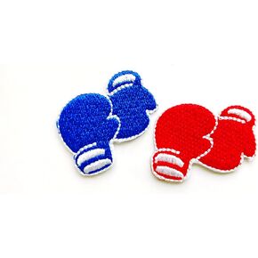 Tyga_Thai TH Set of 2 Tiny. Mini Blue Red Boxing Sport Cute Cartoon Logo Patches Sew Iron on Embroidered Applique Badge Sign Patch Clothing Costume, Small