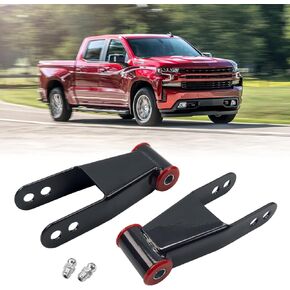 2" Suspension Rear Drop Shackle Kit Fits For 1988-2018 GMC Chevy Sierra Silverado 1500 Yukon Tahoe C1500 C2500 K1500 K2500 Ford F150 Replaces Lowering Shackles 410520