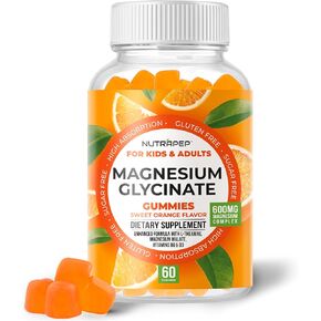 Organic Magnesium Glycinate Gummies for Kids & Adults Women & Men - Sugar Free Gluten Free Non-GMO Vegan Chewable Supplement
