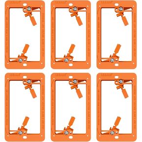 Low Voltage Mounting Bracket 1 Gang for Ethernet Wall Plate, Low Voltage Box for Telephone Cord, Network Cable, Hdmi Cable, Coax Cable, and Speaker Wire, 6 Pack