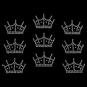 FINGERINSPIRE 18 Pcs Clear Crown Pattern Iron on Crystal Rhinestone Decals 1.1x1.7inch Crown Rhinestone Transfer Rhinestone Iron on Hotfix Transfer Rhinestone Transfers Patches for Clothing