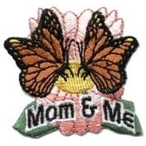 Generic Girl Boy Cub Mom and Me & Butterflies Fun Proidered Iron on Patch Crests Stadges Scout Guide Perfect for Justiets و Gshemors و Hats و Backpacks والمزيد