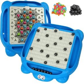 مجموعة لعبة الشطرنج المغناطيسية والمثلث ، 2 في 1 Magnet & Chain Triangle Board Gaming ، لعبة شطرنج مغناطيسية ، ألعاب لوحة مطاطية للعائلة ، من 2 إلى 4 لاعبين