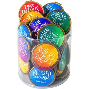 Inspirational Bookmarks for All Ages! (Set of 75) Watercolor Bulk Christian Quotes & PASSAGES Assorted Bookmarks Church Giveaways, VBS Rewards and Sunday School Gifts!