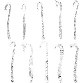 Framendino ، 10 حزمة الفضة المعدنية المرجعية Hairpin Hook نحت العتيقة مع قلادة صائغ يصنع الهدايا التذكارية المرجعية المنقوشة