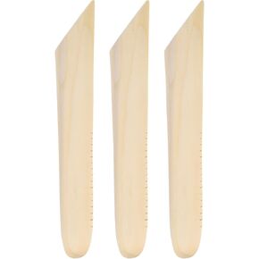 Harfington 3pcs Pottery Ribs 19.8cm × 3.3 سم أدوات النحت الخشبية الخشبية الطين لإنهاء تشكيل علامات الإصبع