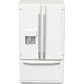 EatingBiting 1:12 Scale 1/12 Mini Furniture minihouse Kitchen White Refrigerator Fridge with 2 Doors Furniture Accessories Wooden Refrigerator Fridge Freezer