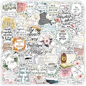 100Pcs Inspirational Christian Stickers, Bible Verse Faith Stickers, Religious Jesus Motivational Stickers, Christmas Water Bottles, Easter Gifts for Kids Men and Women ﻿ (Christian Stickers)