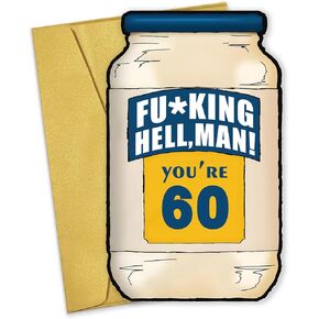 60th Birthday Gift Cards for Men Him Her, Gifts for 60 Year Old Man Him, 60th Birthday Decorations for Dad,Mayonnaise, Food Pun