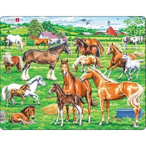 Larsen Puzzles Beautiful Horses 33 Piece Children's Jigsaw Puzzle