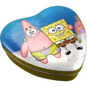 Aquarius SpongeBob Spongebob و Patrick 300pc في قصدير على شكل قلب - خالٍ من الوهج - الملاءمة الدقيقة - SPONGEBOB Squarepants المرخصة رسميًا ومقتنيات - 13x14 بوصة