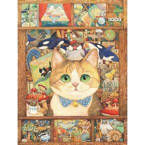 Pintoo Mini Jigsaw Buzzles 80 قطعة للبالغين - أسد القطن - Cat's Treasure Room اللغز البلاستيكي الجميل للديكور المنزلي Zero Dust Easy Storage [Q1171]