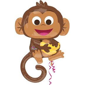 American Balloon Company 36 "Anagram Happy Monkey Foil Mylar Balloon ، متعدد الألوان