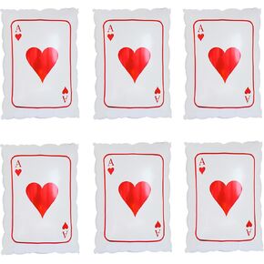 6pcs 24inch Poker cards balloons, Ace Of Hearts balloons Casino theme party decorations,Casino Night Las Vegas Party Birthday party decorations supplies