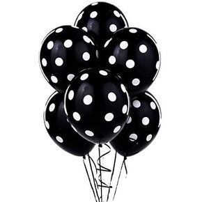 50 Pcs 12" Latex Balloons, Black Polka Dot Balloons for Brithday Balloon Wedding Balloon decoration