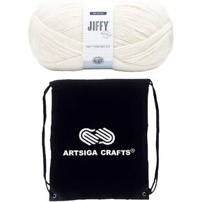 Lion Brand Jiffy Coastal 451-109AD (1-Skein - Same Dye Lot) Chunky Bulky #5 Acrylic Yarn for Crocheting and Knitting with Project Bag in Kuwait
