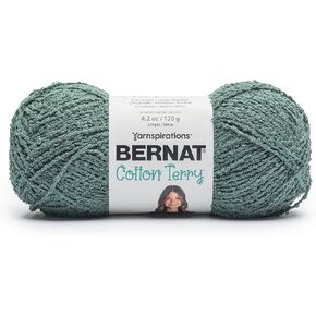 Bernat Cotton Terry Bayou Yarn - 3 Pack of 120 g / 4.2 oz - 47% Cotton 32% Acrylic 21% Nylon - #4 Worsted (Medium) - 209m /229Yards - for Knitting, Crochet and Amigurumi