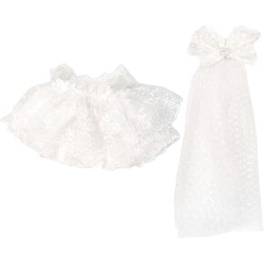 niannyyhouse 20cm Plush Doll Clothes White Lace Wedding Dress Headdress Loose 8in Doll Accessories