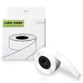 L4c Lably Maker Tape Black على ورق ملصق حراري أبيض شريط ملصق ذاتي للذات لطابعة Arkscan M200 ، 14 مم × 40 مم (0.55 × 1.57 بوصة) 160 أشرطة/لفة ، مع رقاقة