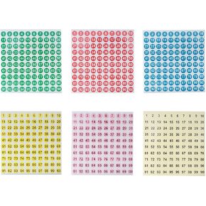 12 PCS 1-100 ملصقات الأرقام ملصقات متعددة الألوان 1 سم ملصقات رقم النقطة اللاصقة لتصنيف الخزانات في الهواء الطلق في الهواء الطلق تصنيف الخزائن الداخلية في الهواء الطلق