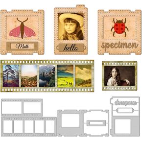 GLOBLELAND Retro Classic Theme Cut Dies Film Photo Frame Card Cutting Dies Film Frame Paper Clip Embossing Stencil for Card Making DIY Scrapbooking Photo Album Metal Die Cuts Stencils in Kuwait