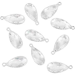 Benecreat 10pcs charm charm armants ، 0.94 × 0.4 بوصة سحر شكل دموع الفضة من الفضة من أجل الإكسسوارات المليئة بالذكرى السنوية